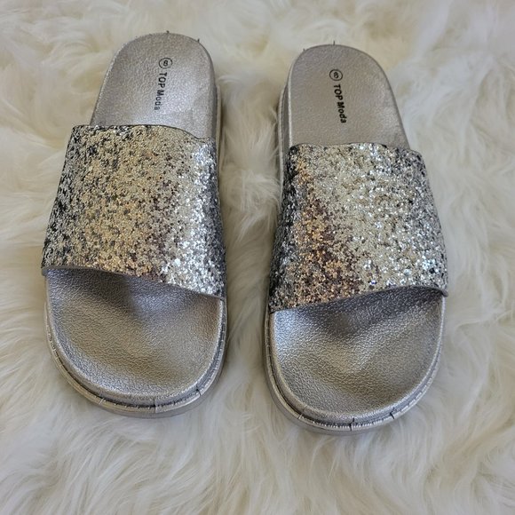 Top Moda Silver Slides - Picture 3 of 4